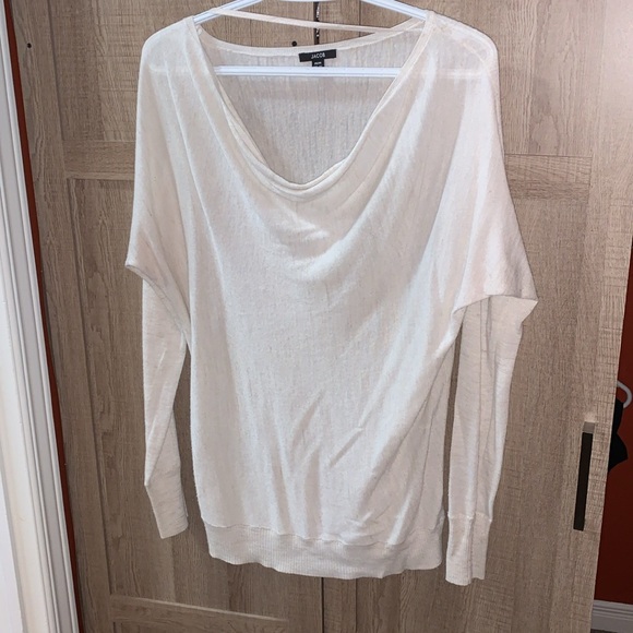 White long sleeve blouse JACOB size medium - Picture 2 of 4